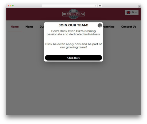 Cryptical WordPress pizza theme - bensbrickovenpizza.com
