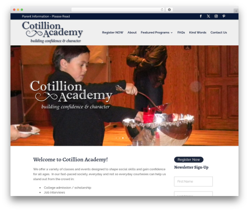 Divi top WordPress theme - cotillionacademy.com