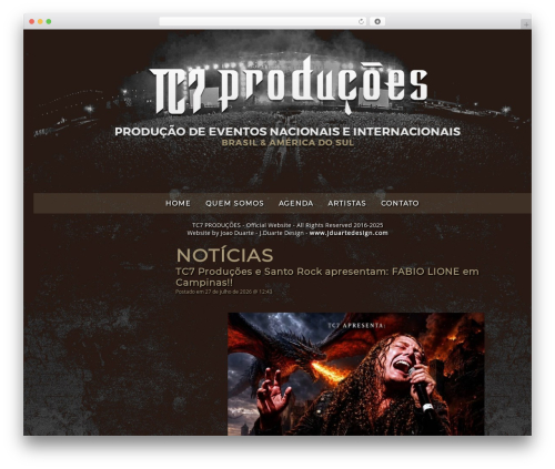 WordPress responsive theme by J.Duarte Design WordPress page theme - tc7producoes.com