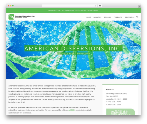 Catalyst WordPress website theme - americandispersions.com