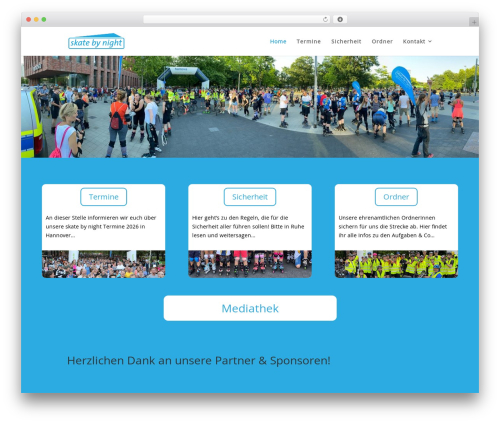 Divi WordPress theme - skatebynight.de