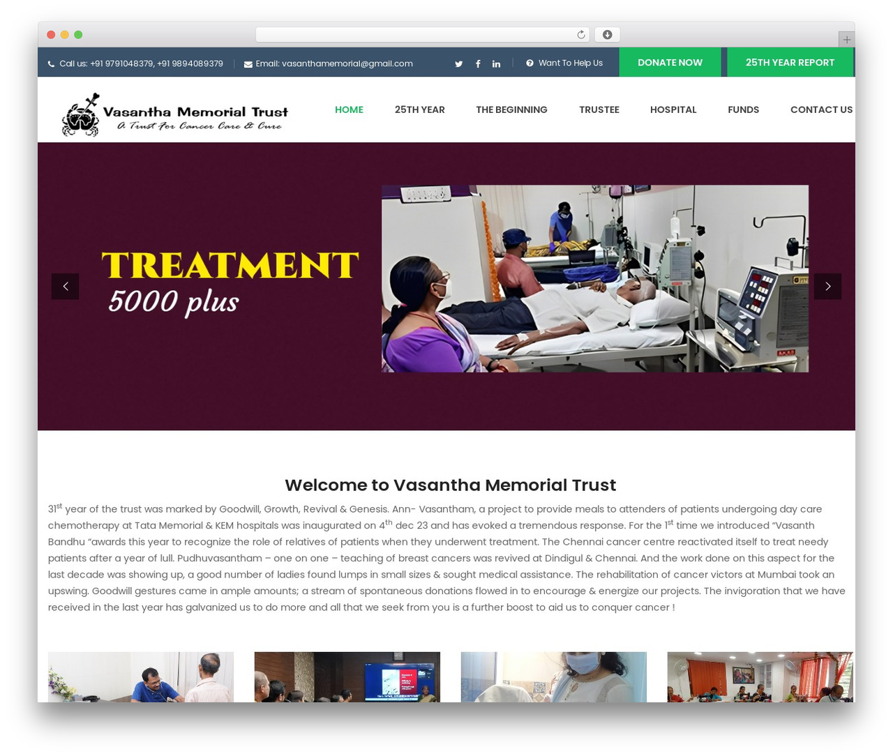 WordPress theme FO - vasanthamemorial.com