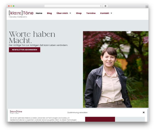 Best WordPress theme Hello Elementor - claudiadahinden.com