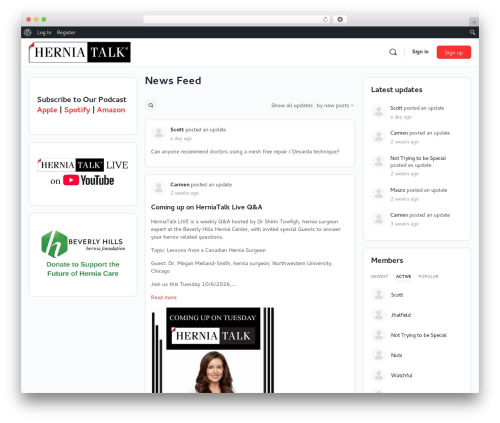 BuddyBoss Theme WordPress theme - herniatalk.com