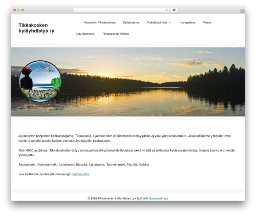 GeneratePress theme WordPress - tikkakoski.fi