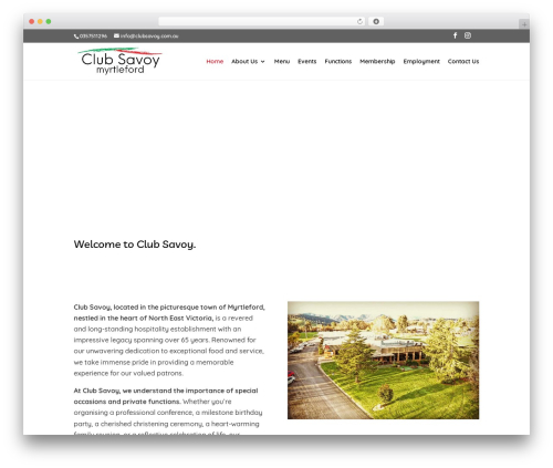 WordPress website theme Divi - clubsavoy.com.au