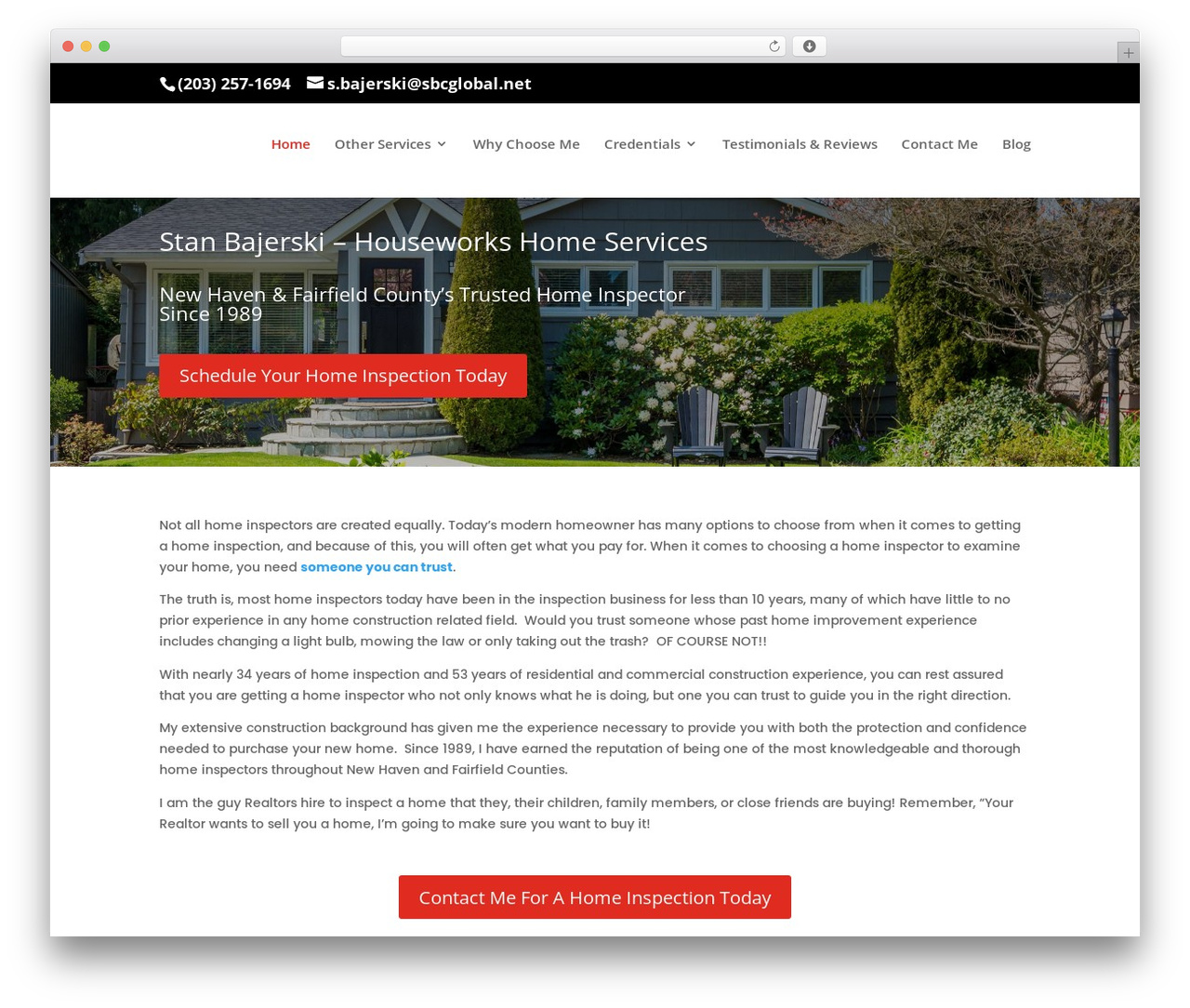 Divi WP theme - homeinspectionsbystan.com