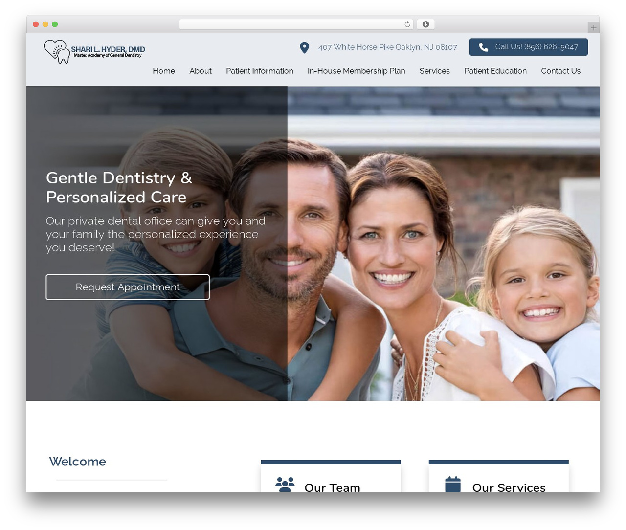 Shari L. Hyder, DMD Theme WordPress theme - hyderdentistry.com