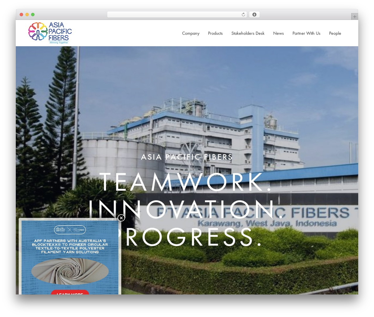 Theme WordPress APF - asiapacificfibers.com
