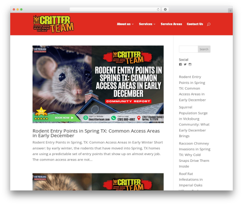 WordPress theme Divi - thecritterteam.com
