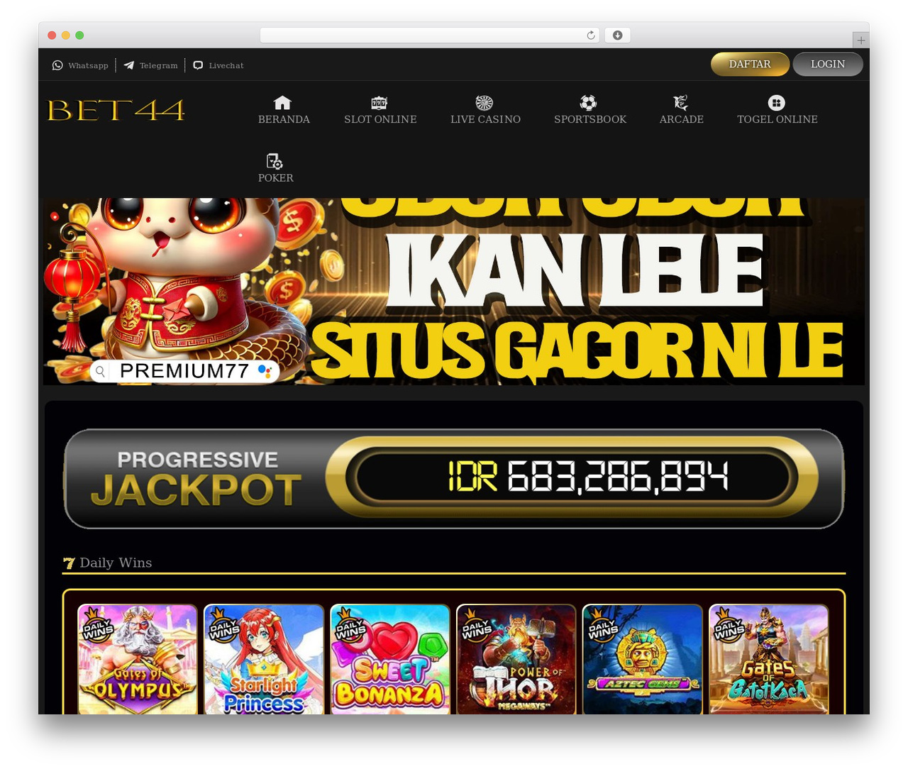 Premium77 theme WordPress - bet44.org