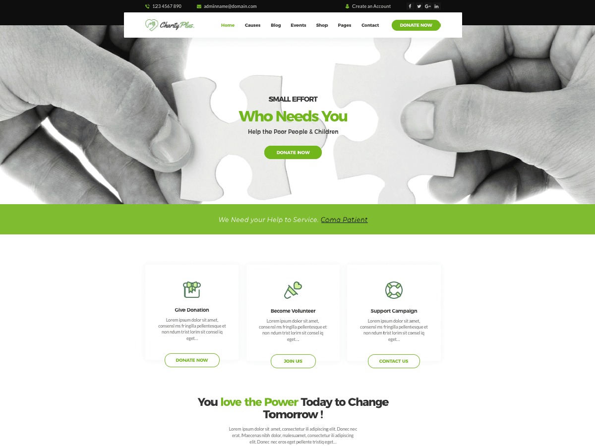 Charity Plus V2 WordPress theme by Spyropress