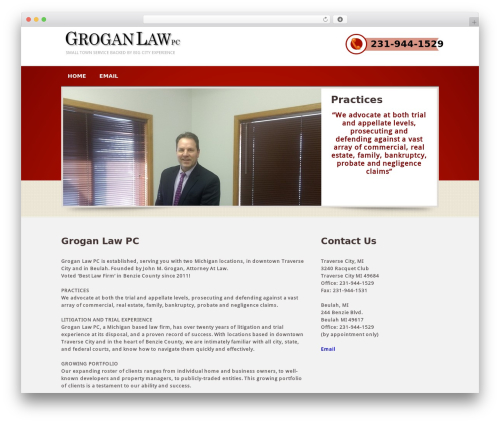 WordPress theme Attorneys - jgroganlaw.com
