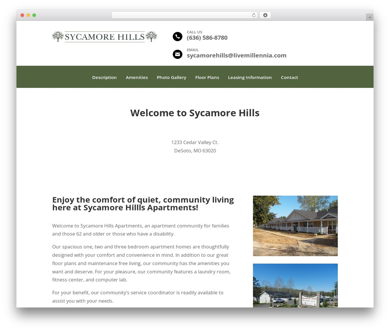 WordPress theme Divi - sycamorehillsapartments.com