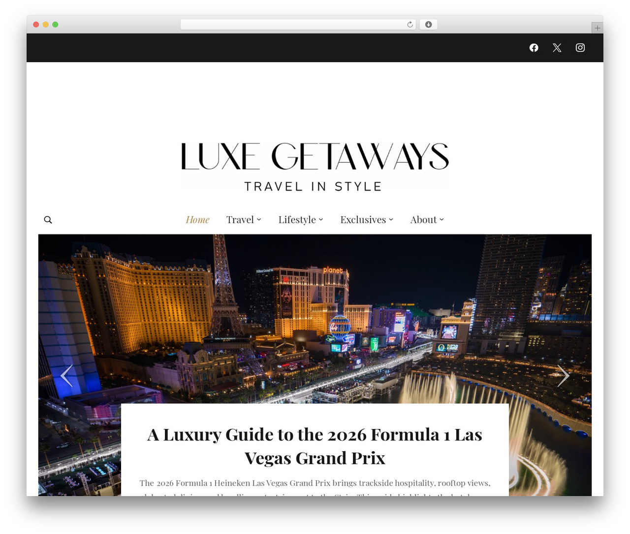 WordPress theme Monte Child - luxegetaways.com