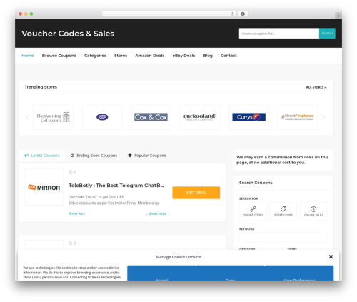 Couponis theme WordPress - vouchercodesandsales.com