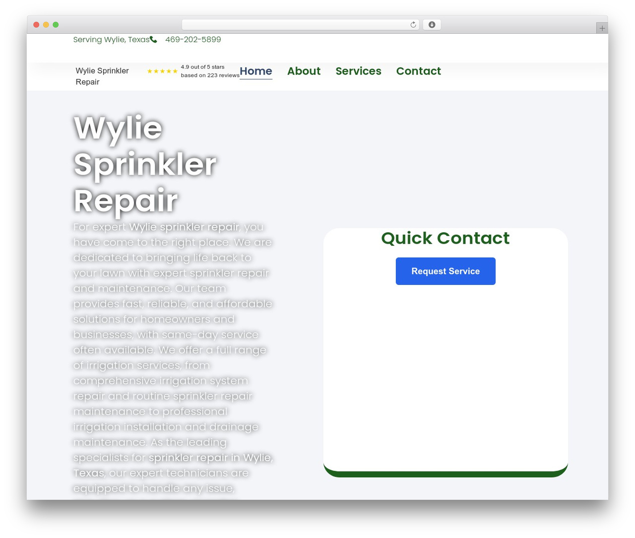 Hello Elementor WordPress theme - wyliesprinklerrepair.com
