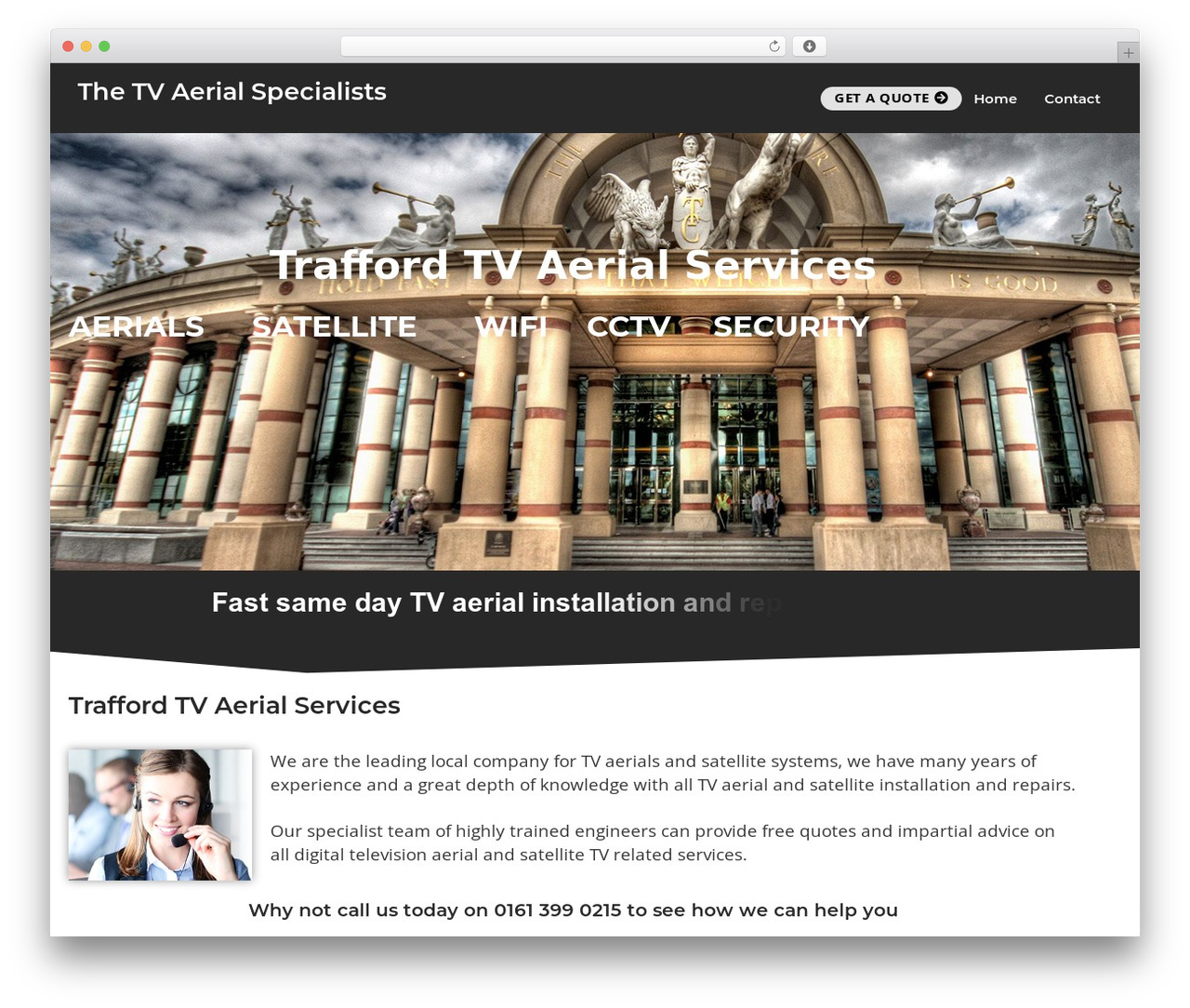 WordPress website theme Customify - traffordaerials.co.uk