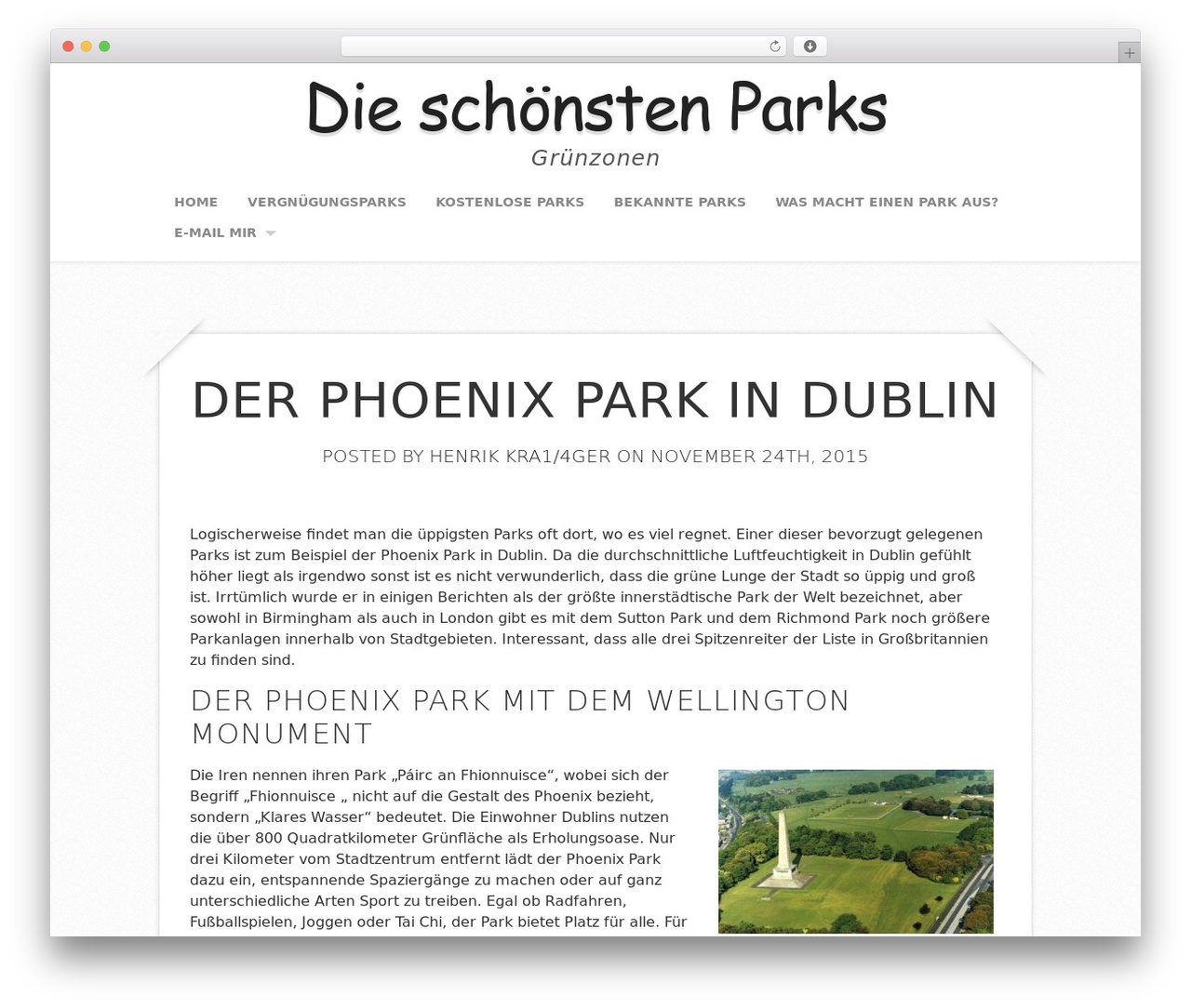 Capture WordPress theme - schoenste-parks.de