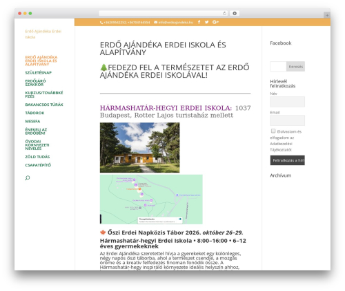 Divi WordPress theme - erdoajandeka.hu