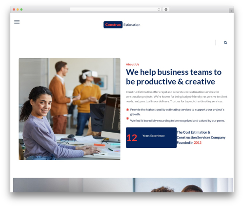 Devfox premium WordPress theme - construxestimation.com