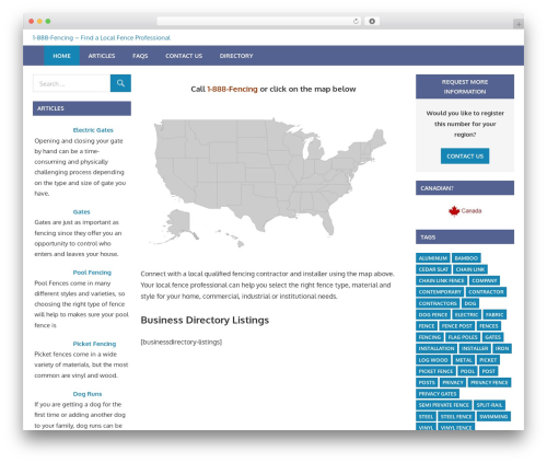 Gambit pro WordPress plugin - 1888fencing.com
