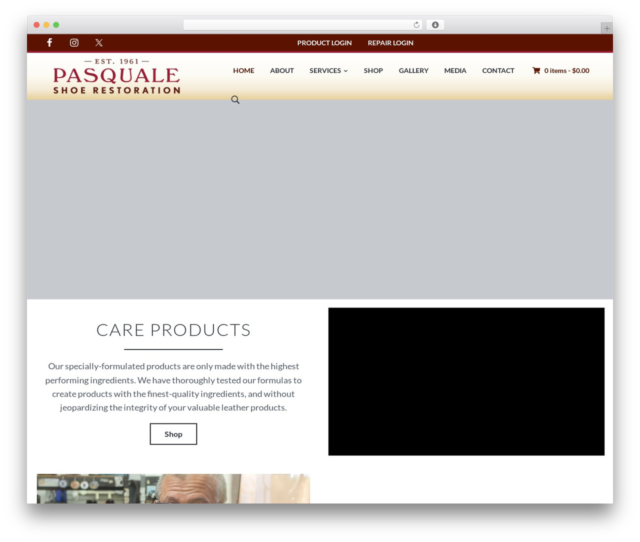 Genesis WordPress theme - pasqualeshoerepair.com