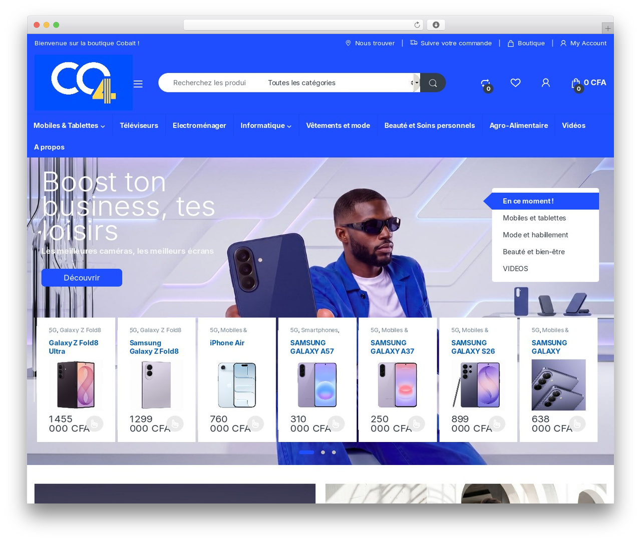 WordPress theme Electro - www.leshowroom.tv.co4.sn