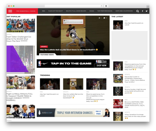 Video blogster pro WordPress plugin - probasketballvideos.com