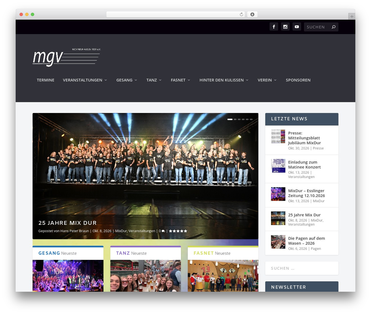 WordPress theme Extra - mgv1851.de