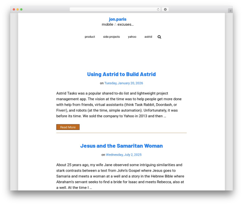Writee Pro best WordPress theme - jon.paris