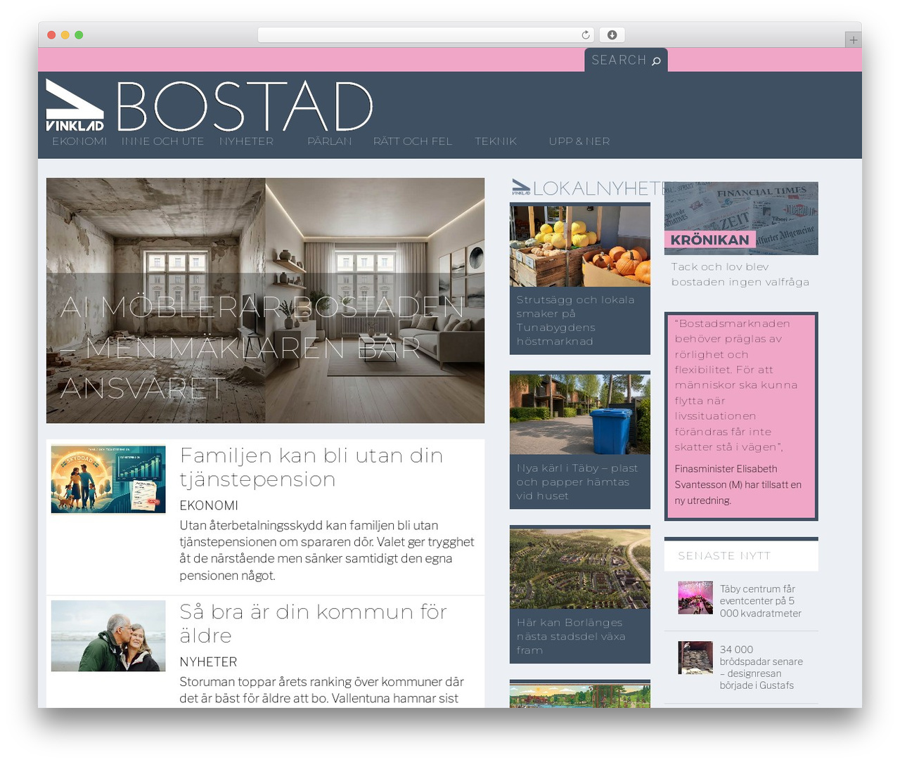 Extra WordPress theme - vinklad.se