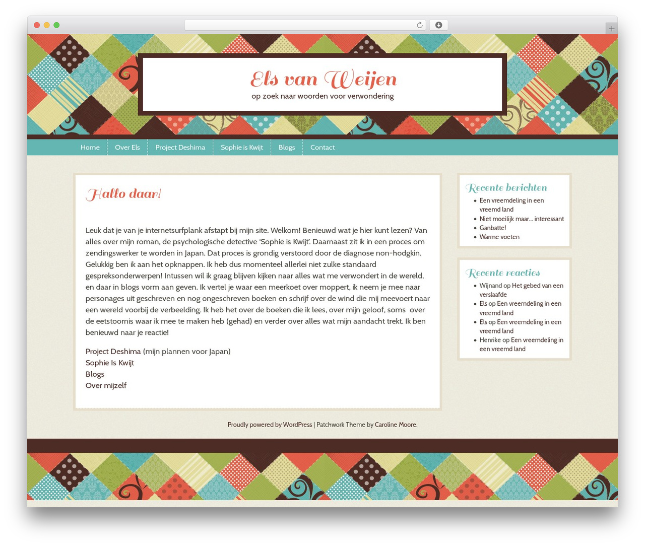 Theme WordPress Patchwork - elsvanweijen.nl Theme WordPress Patchwork - elsvanweijen.nl