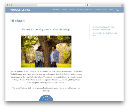 WordPress theme Winter Blues - voolamusings.com