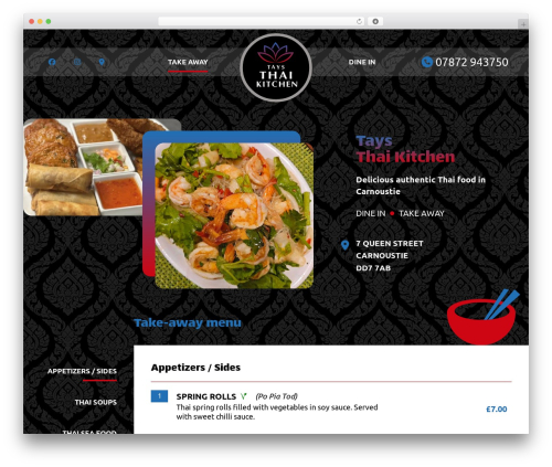 Baseline Theme WordPress website theme - taysthaikitchen.co.uk
