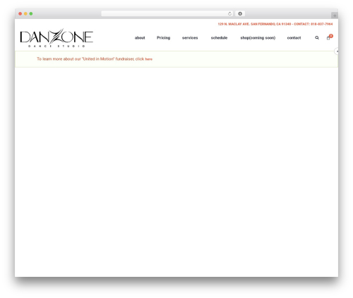 Dance Studio WordPress theme - danzoneonline.com