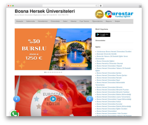 Eurostar Tema WordPress theme - bosnahersekuniversitesi.com