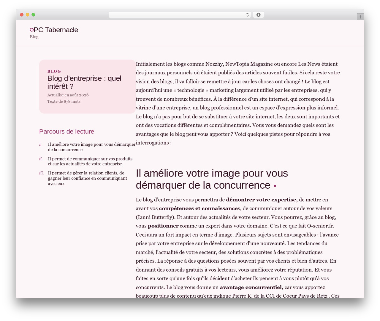 Maxwell Child Boost New WordPress website theme - pctabernacle.net