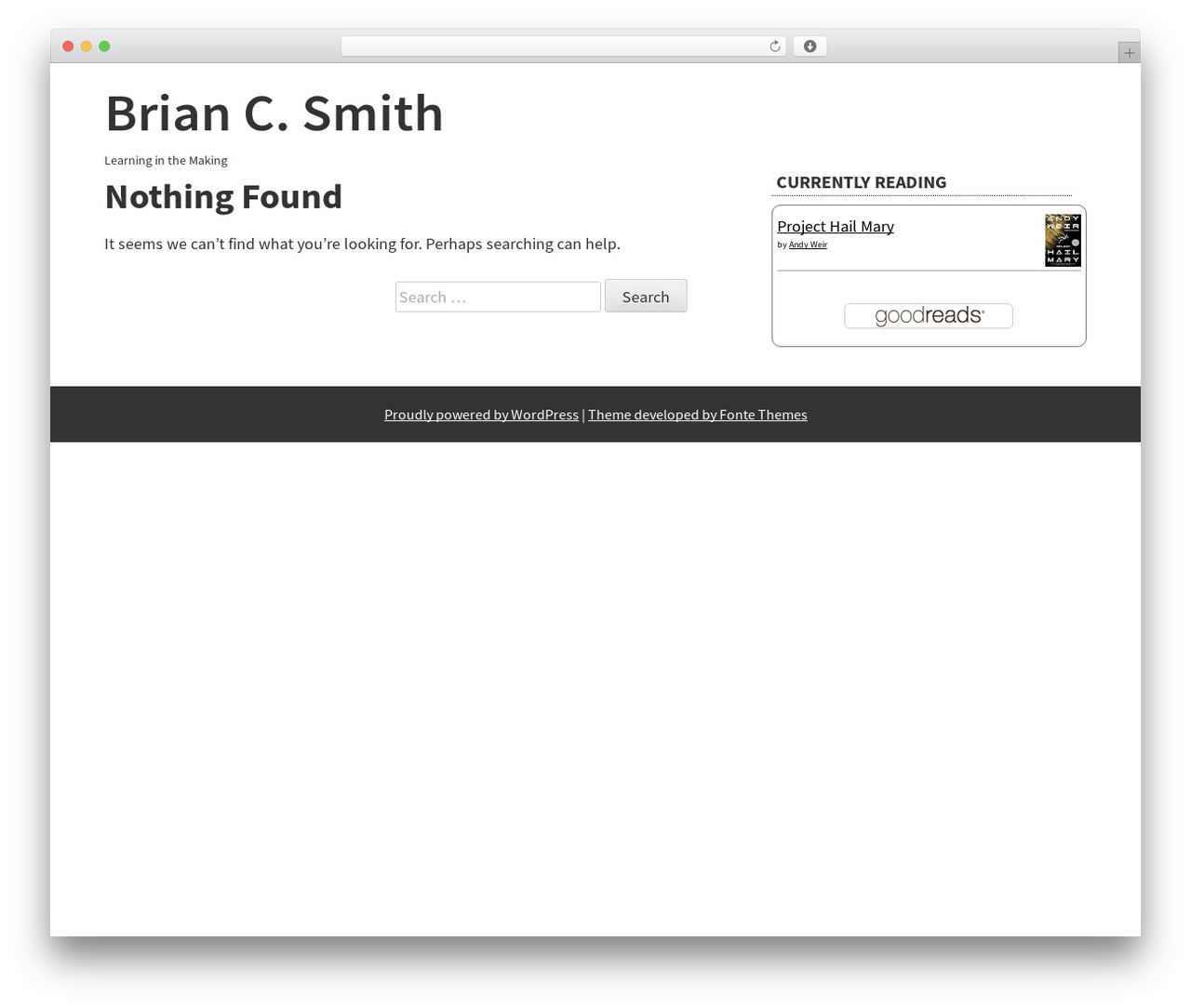 simpler WordPress website theme - briancsmith.org