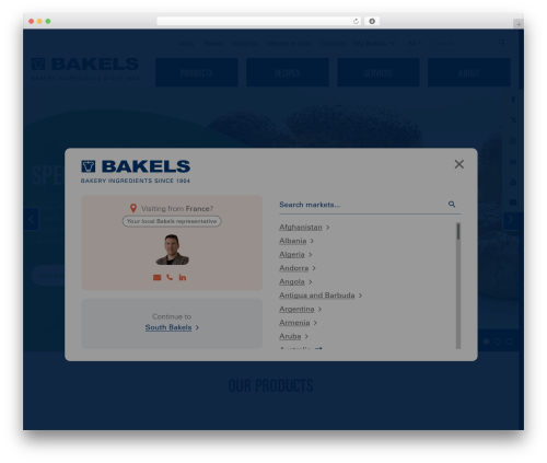 WordPress theme Bakels Local - sbakels.co.za