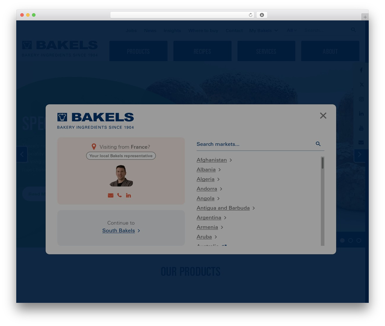 WordPress theme Bakels Local - sbakels.co.za