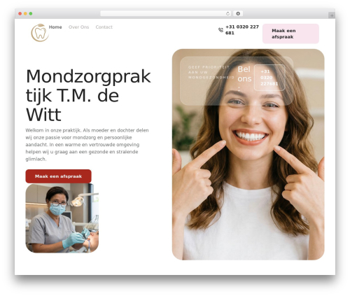 Dentissimo WordPress theme - mondzorgpraktijktmdewitt.nl