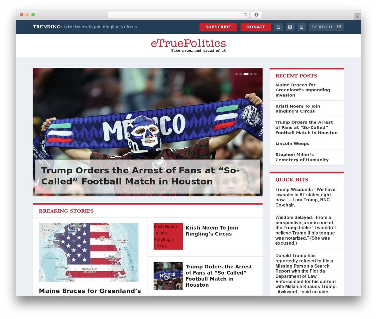 Extra WordPress theme - etruepolitics.com