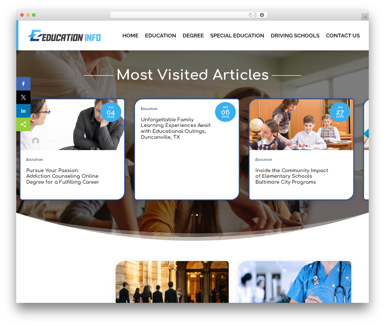 WordPress theme Divi - ezeducationinfo.com