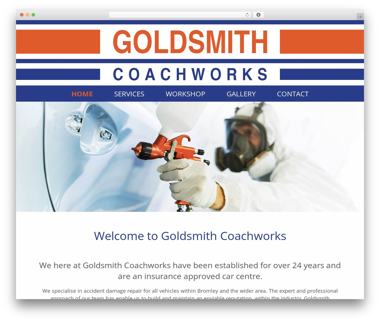WordPress theme Goldsmith - goldsmithcoachworks.co.uk