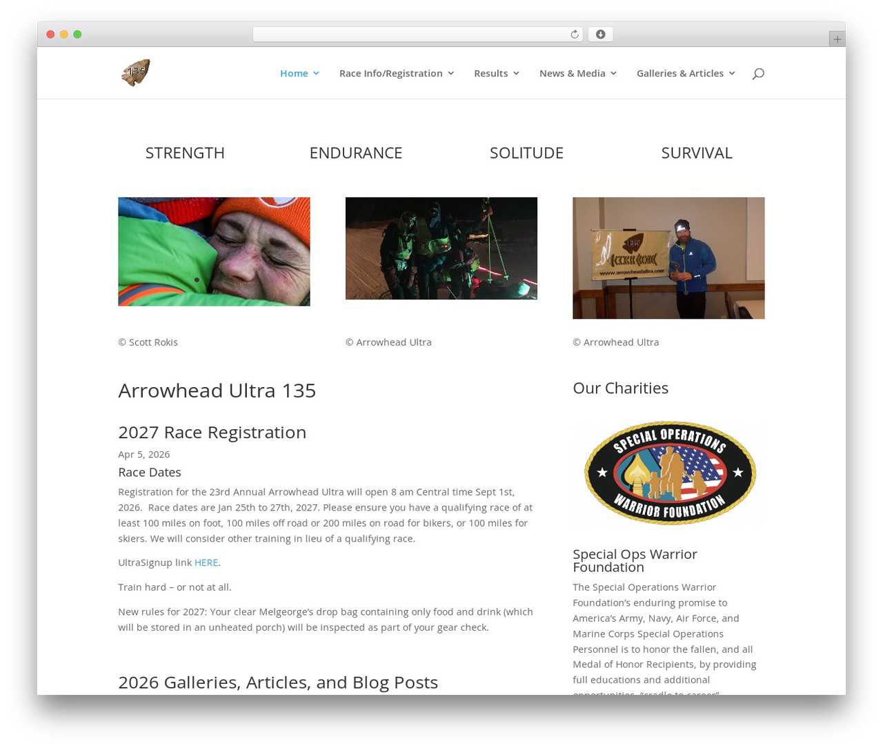 Divi WordPress theme - arrowheadultra.com