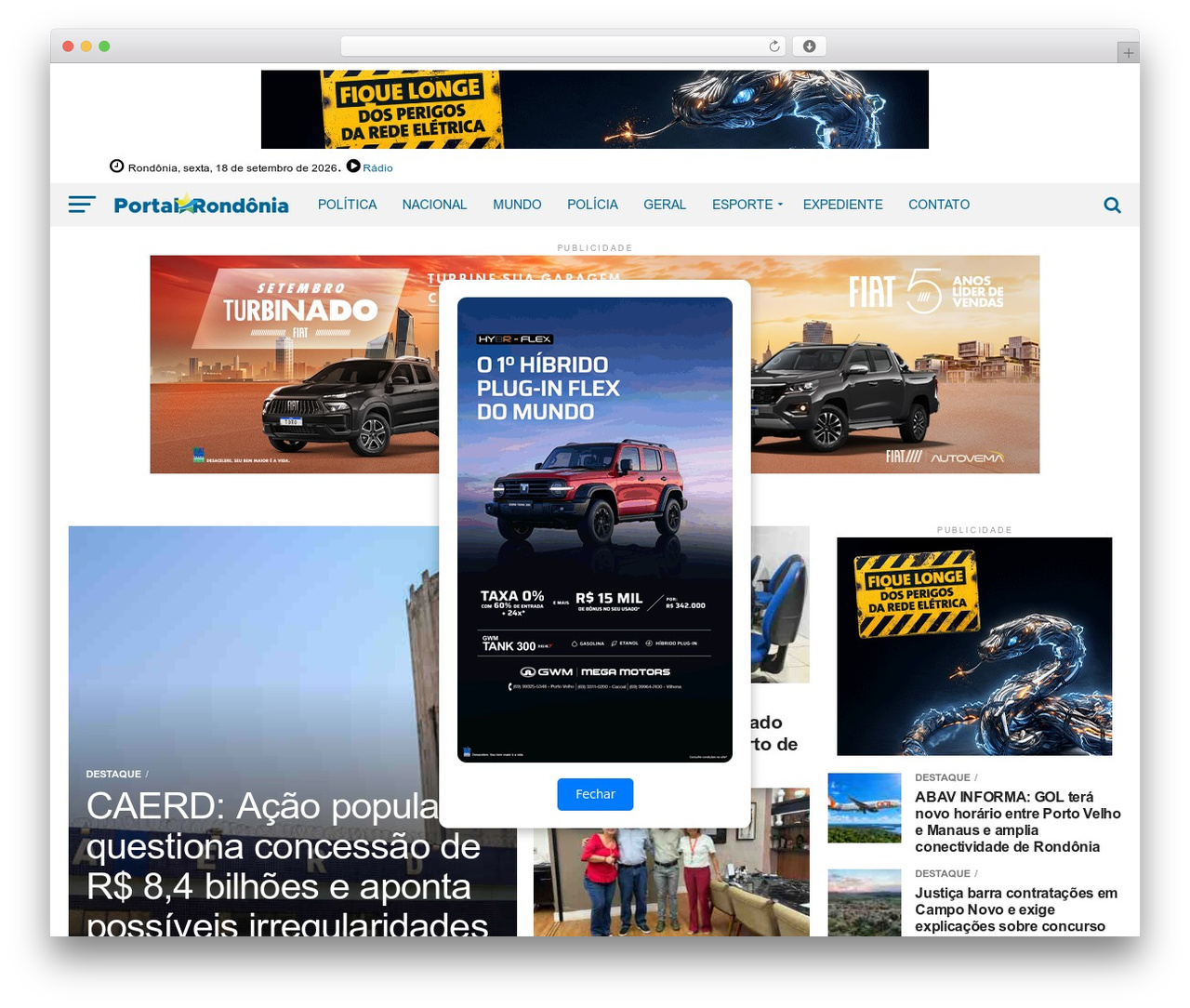 Zox News WordPress news theme - portalrondonia.com