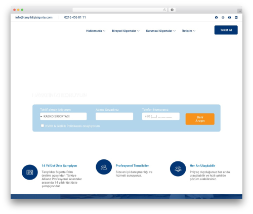 Hello Elementor theme WordPress - www.tanyildizisigorta.com