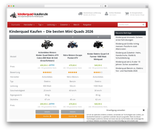 Affiliatetheme amazon WordPress plugin - kinderquad-kaufen.de