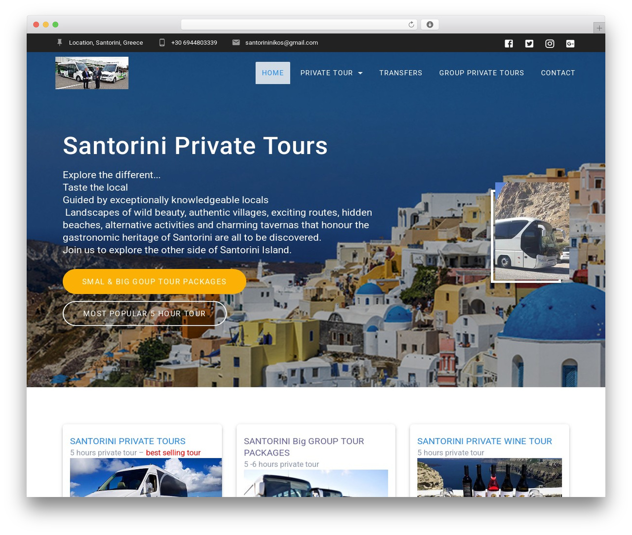 Materialis WordPress theme - santorini-private-tours.com